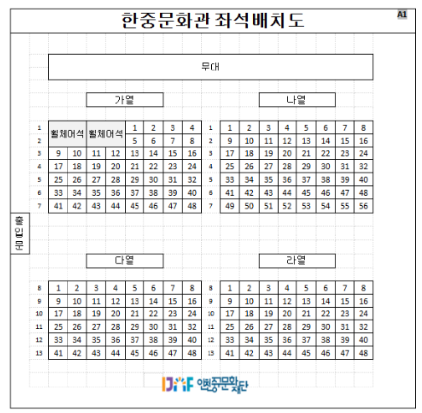 한중문화관 휠체어석 배치도