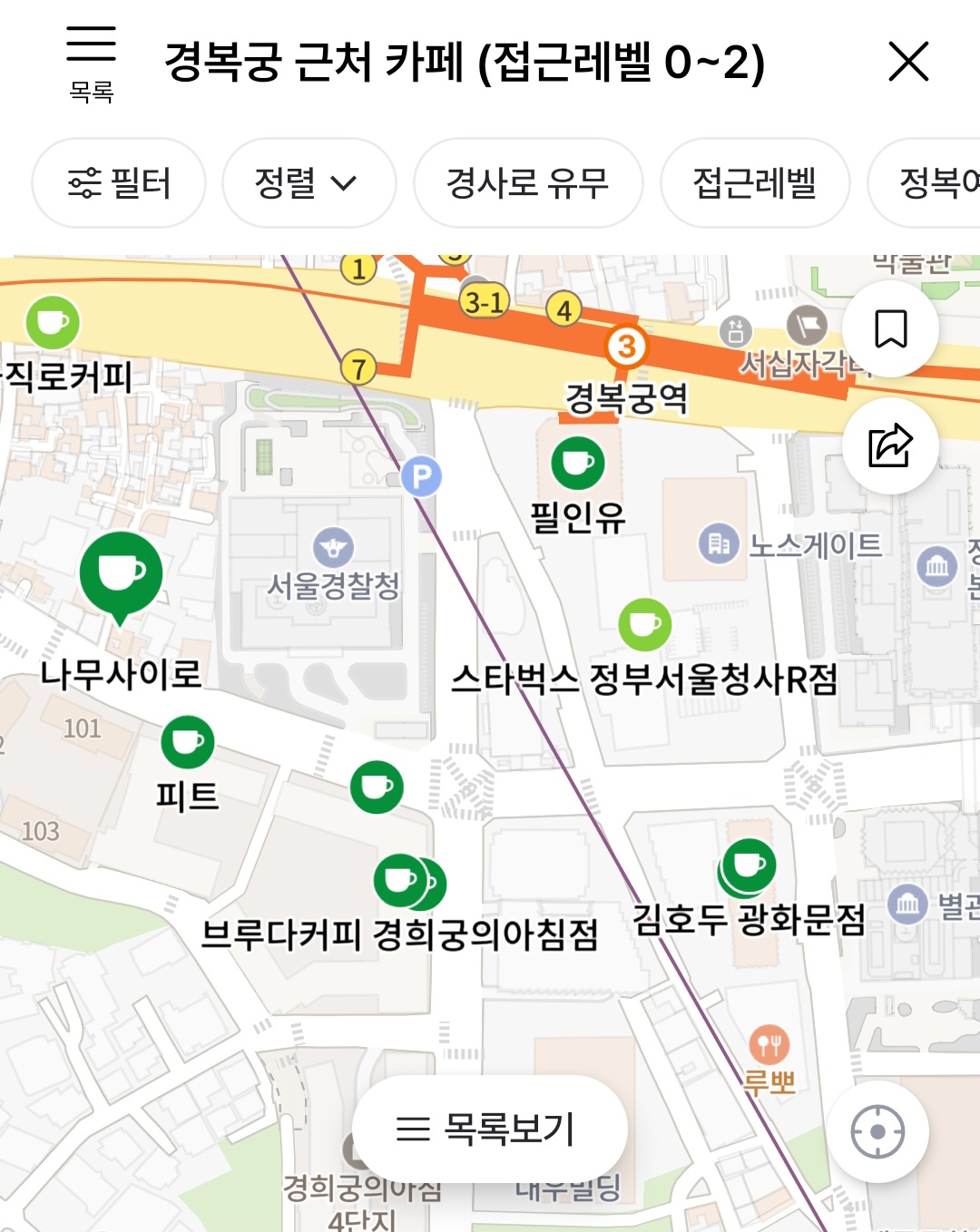 경복궁 나들이, 휠체어 접근성 좋은 카페 3